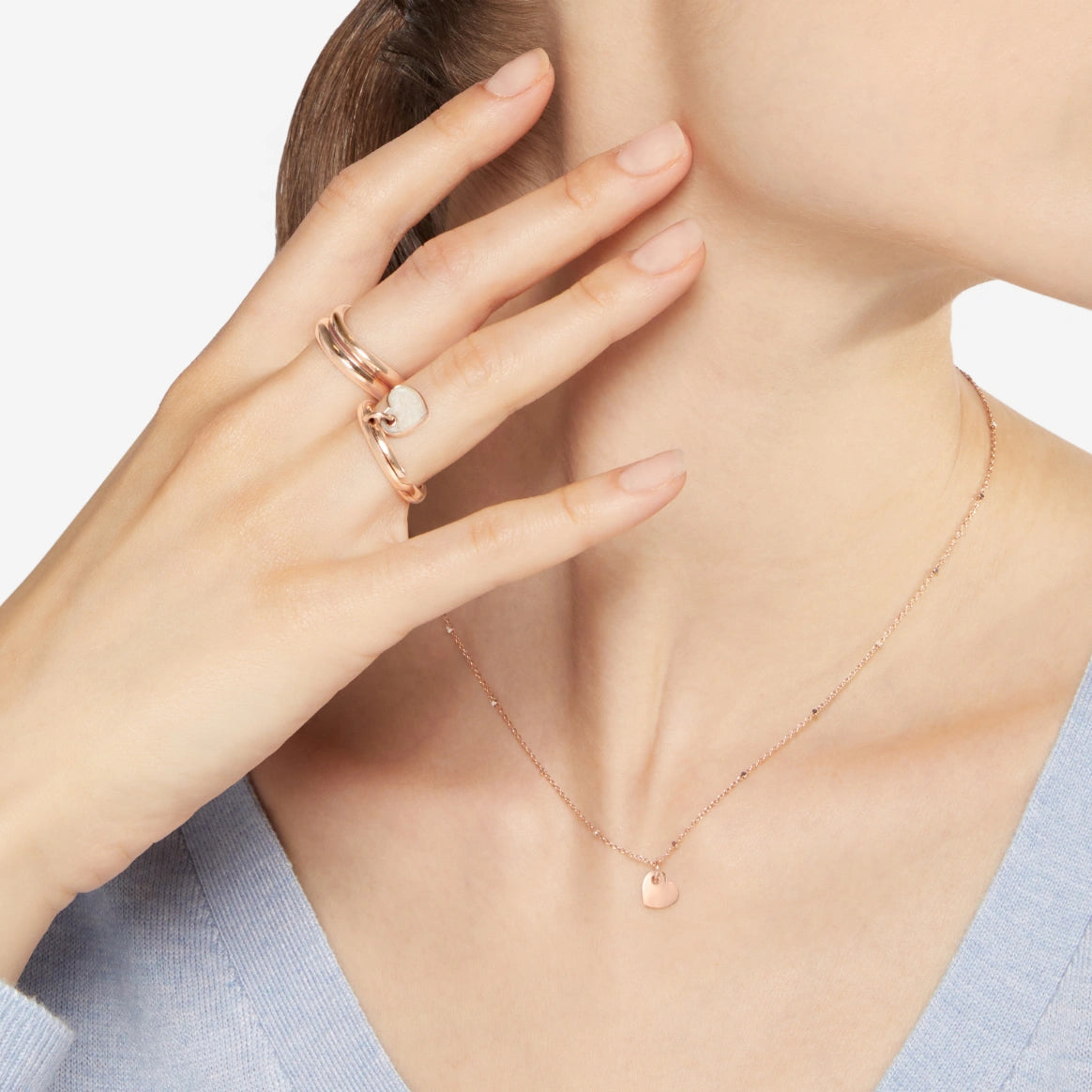 Dodo Mini Heart Necklace 9kt Rose Gold