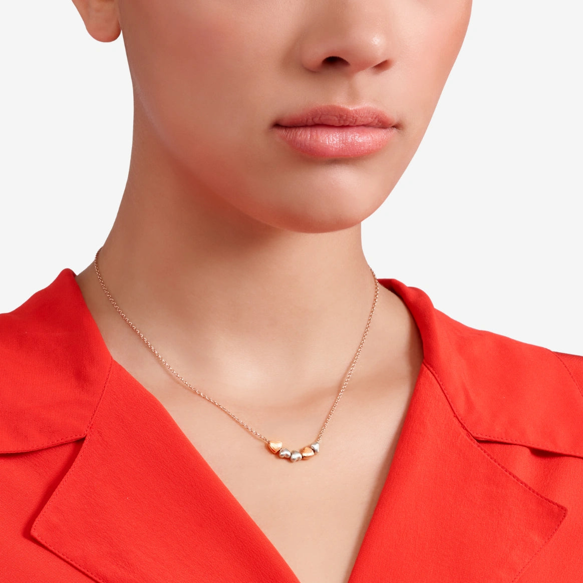 Dodo Collana Cuore in Oro Rosa con Componenti in Oro Rosa 9kt e Argento 925