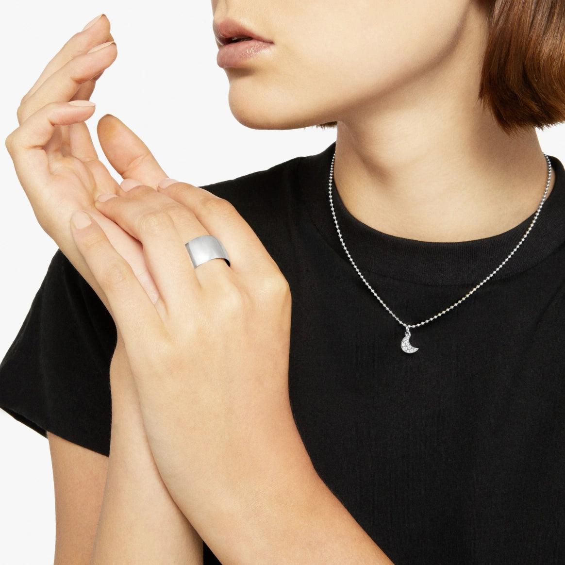 Dodo Moon Charm Precious 18kt White Gold and Diamonds