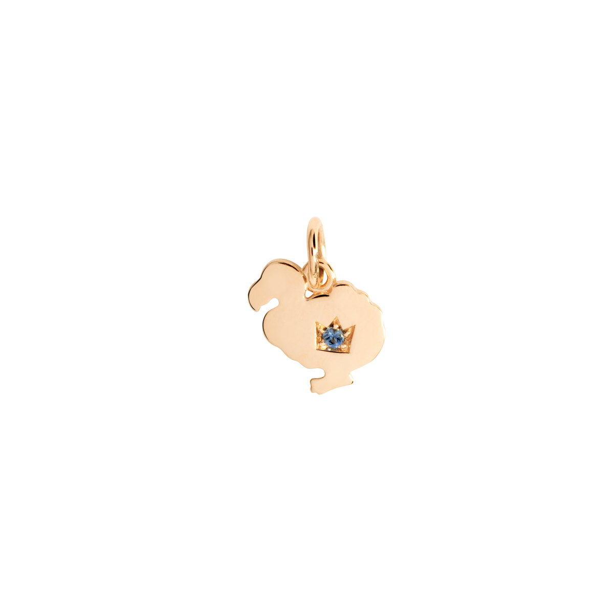 Dodo Dodo Charm in 9kt Rose Gold and Blue Sapphire Limited Edition