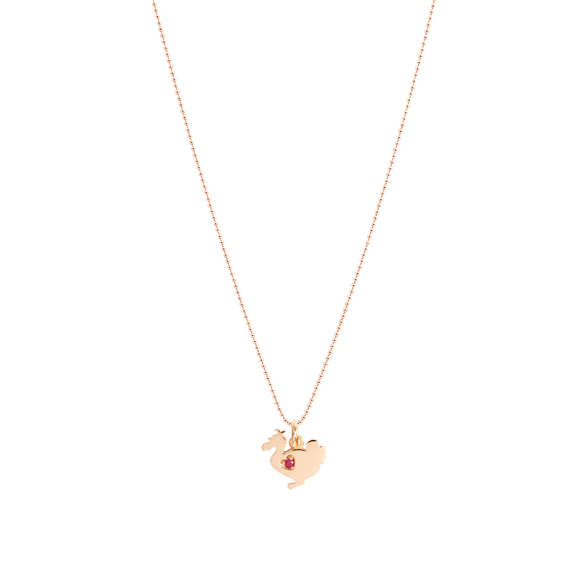 Dodo Charm Dodo Lady in 9kt Rose Gold and Ruby Limited Edition