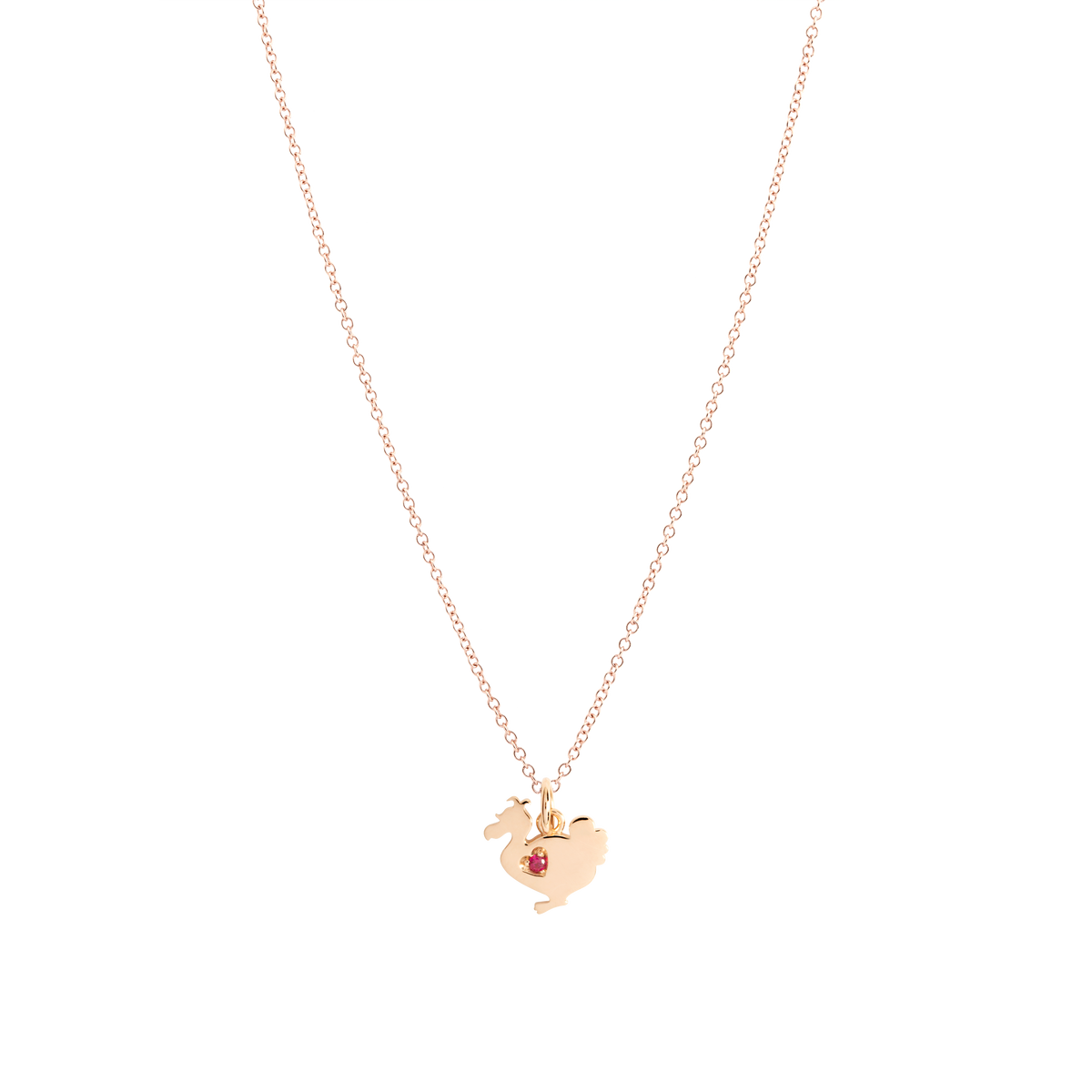 Dodo Charm Dodo Lady in 9kt Rose Gold and Ruby Limited Edition