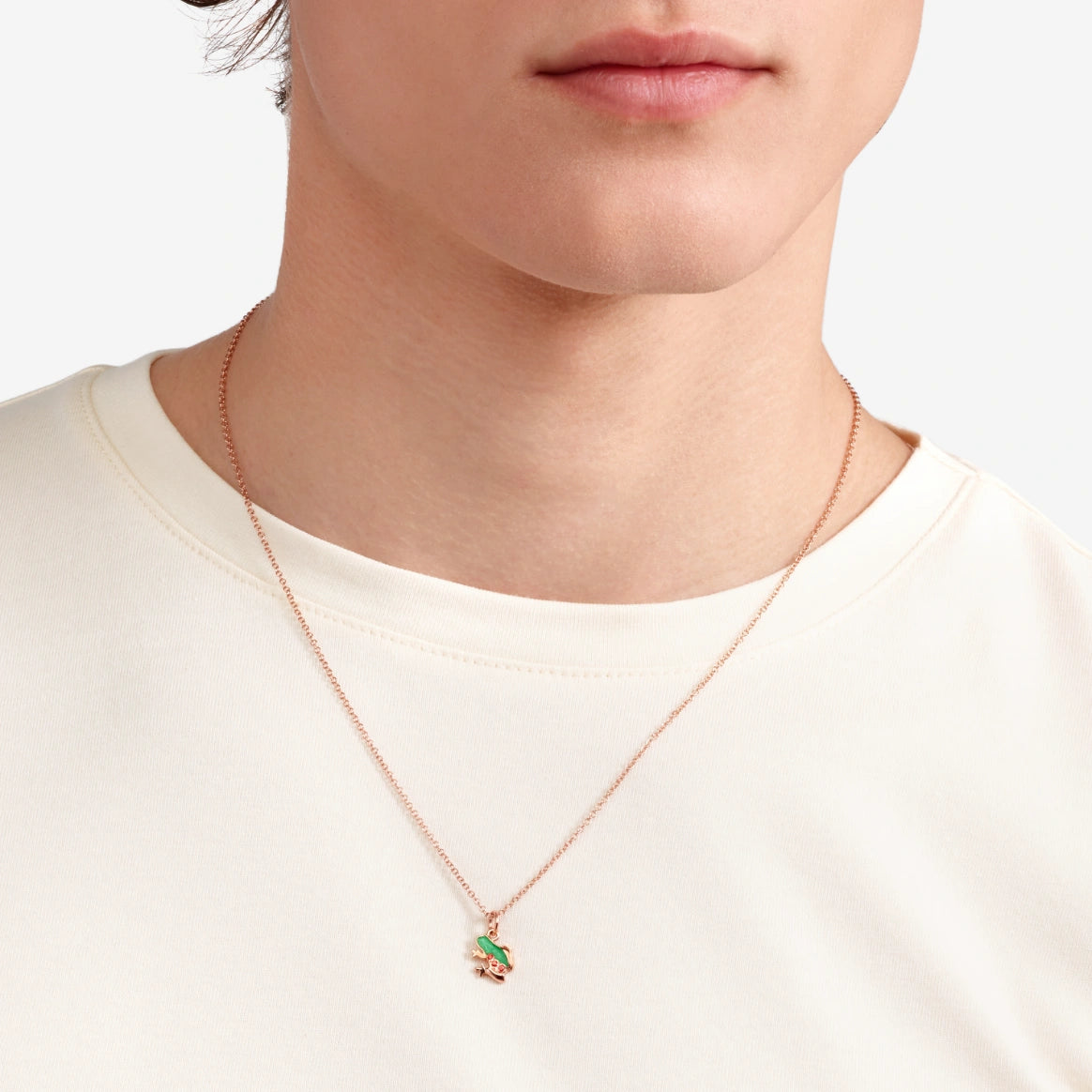 Dodo Mini Heart Necklace 9kt Rose Gold