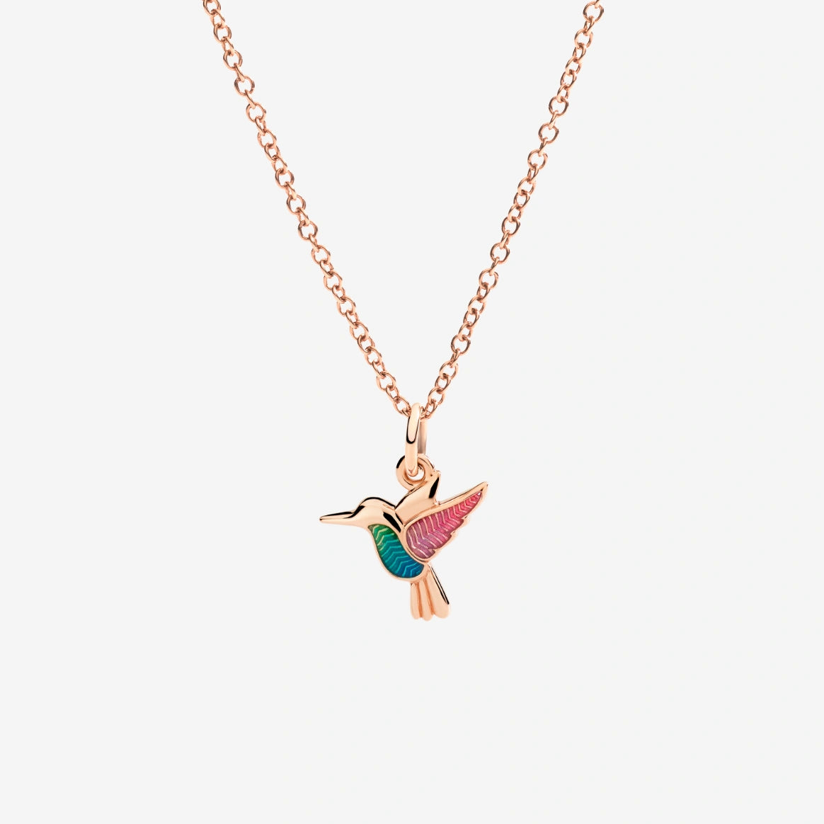 Dodo Ciondolo Colibrì Oro Rosa 9kt e Smalto
