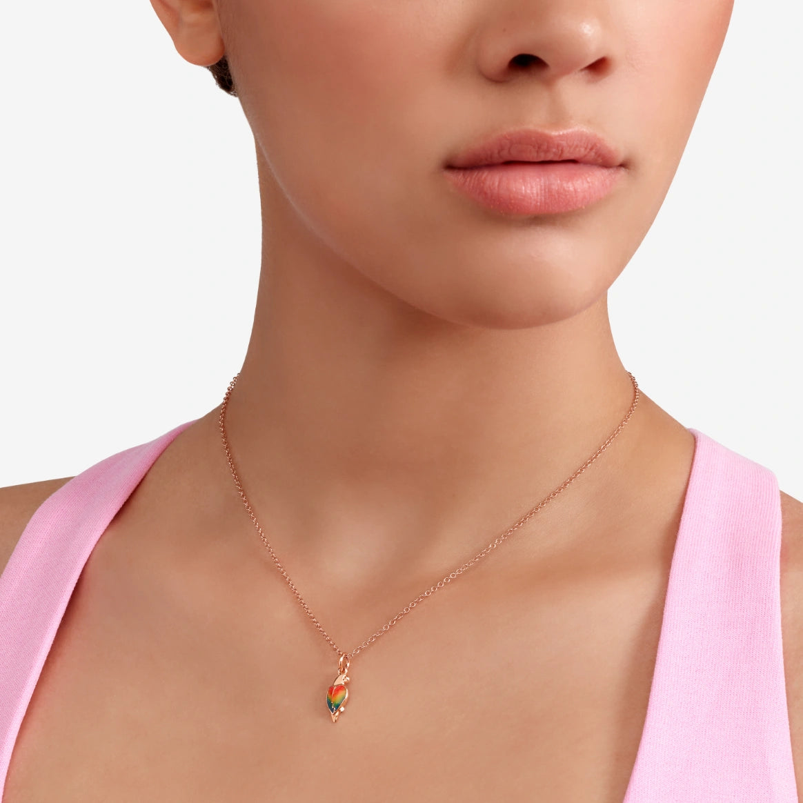 Dodo Mini Heart Necklace 9kt Rose Gold
