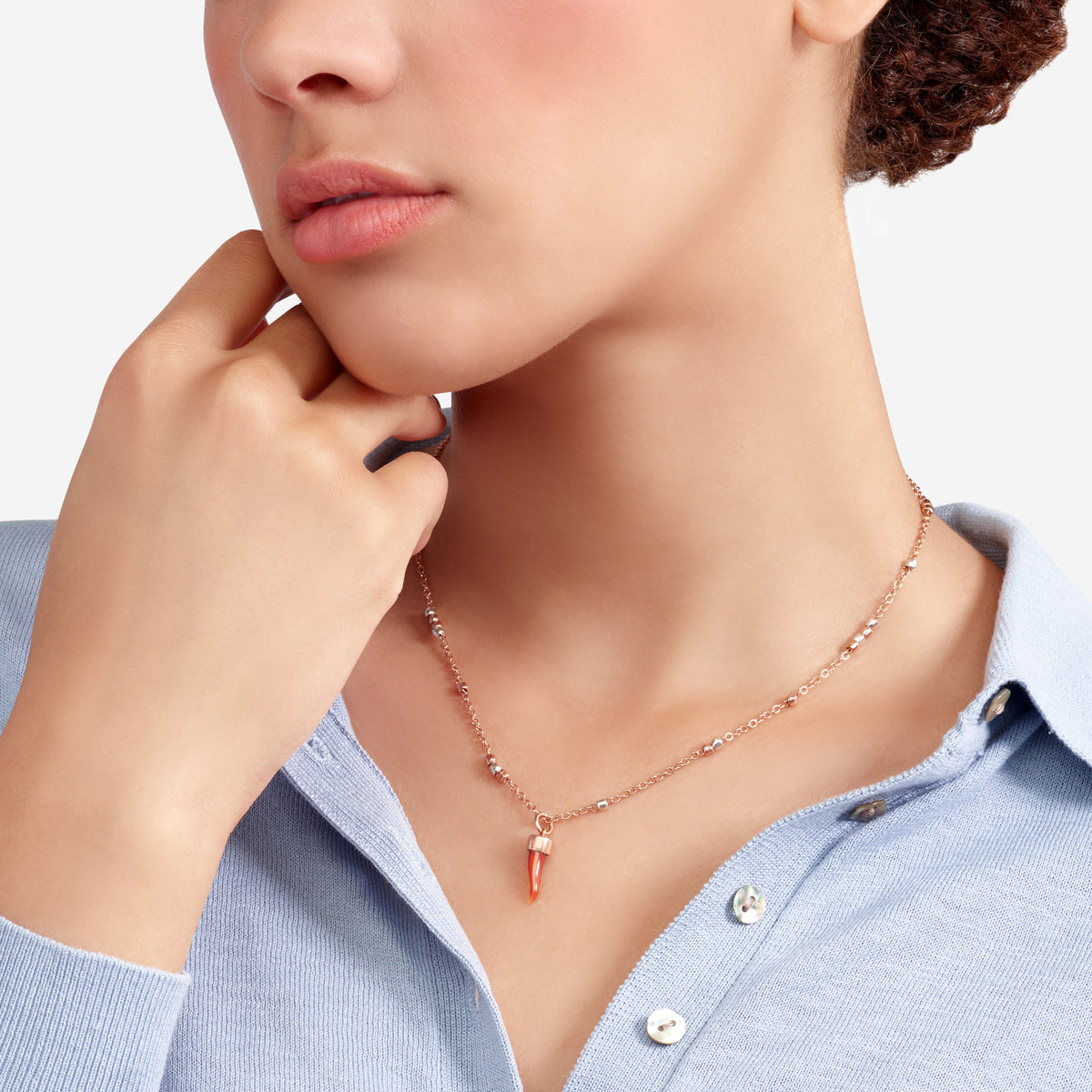 Dodo Mini Heart Necklace 9kt Rose Gold