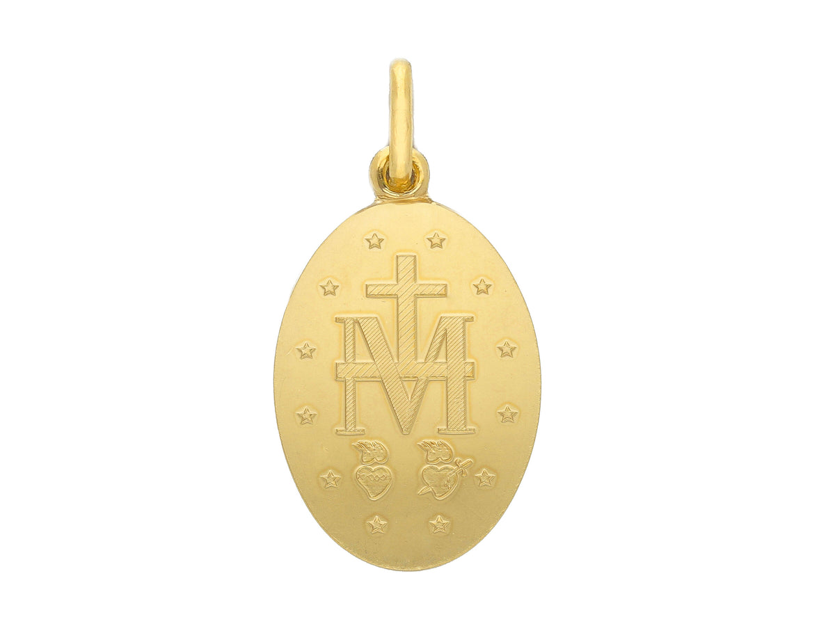 Miraculous Madonna medal in 18kt yellow gold 14x19 mm