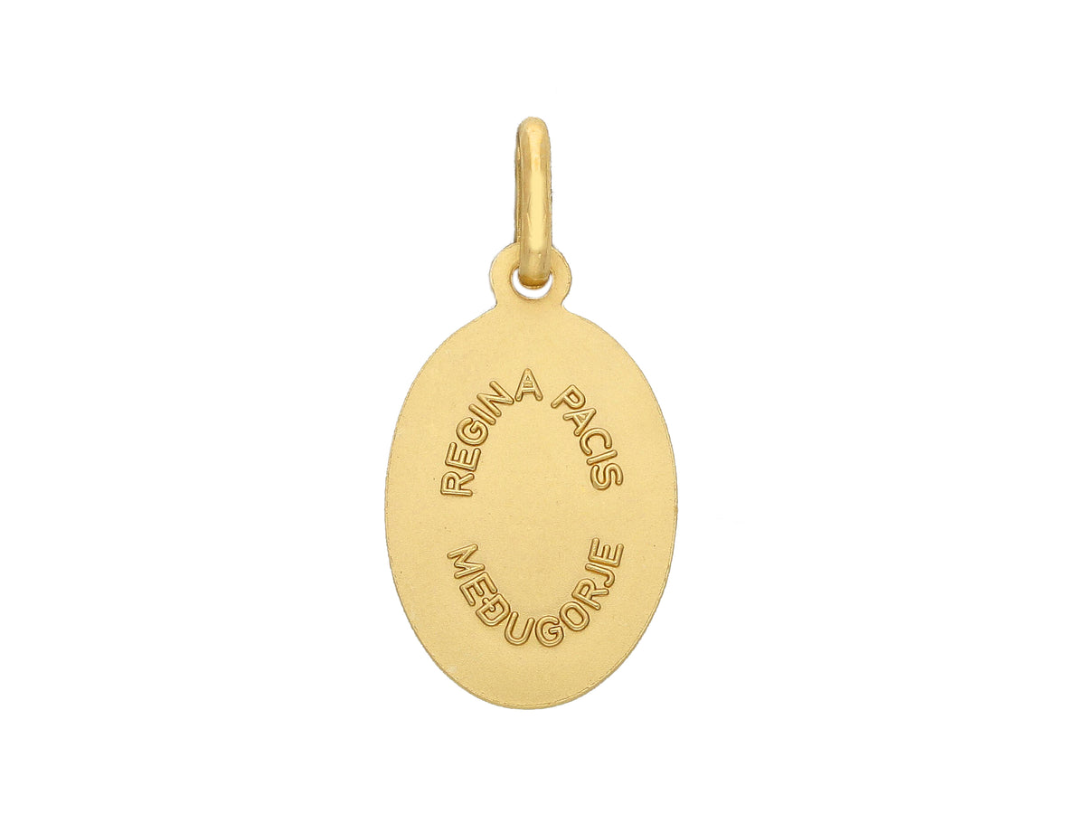 Our Lady of Medjugorje Medal in 18kt Yellow Gold 12x16 mm