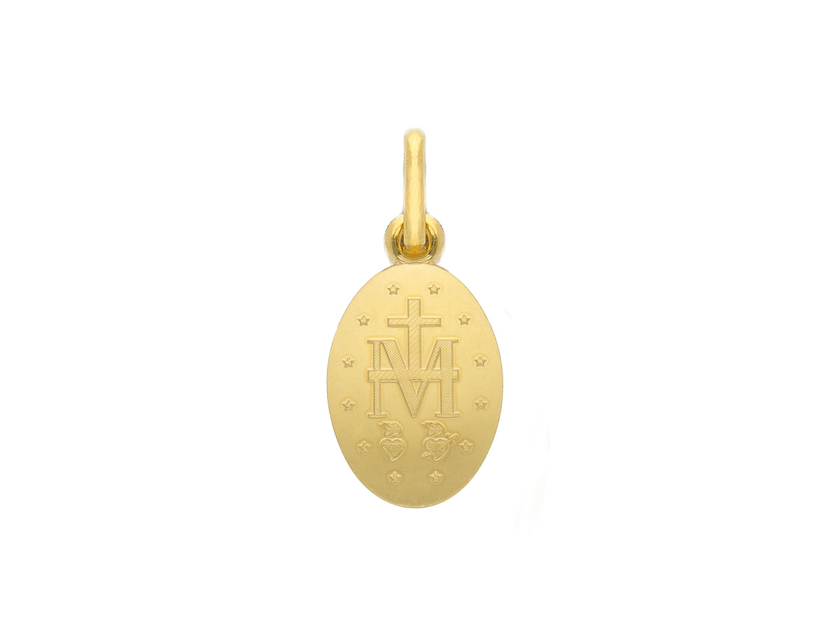 Madonna Miraculous Medal in 18kt Yellow Gold 9x12 mm