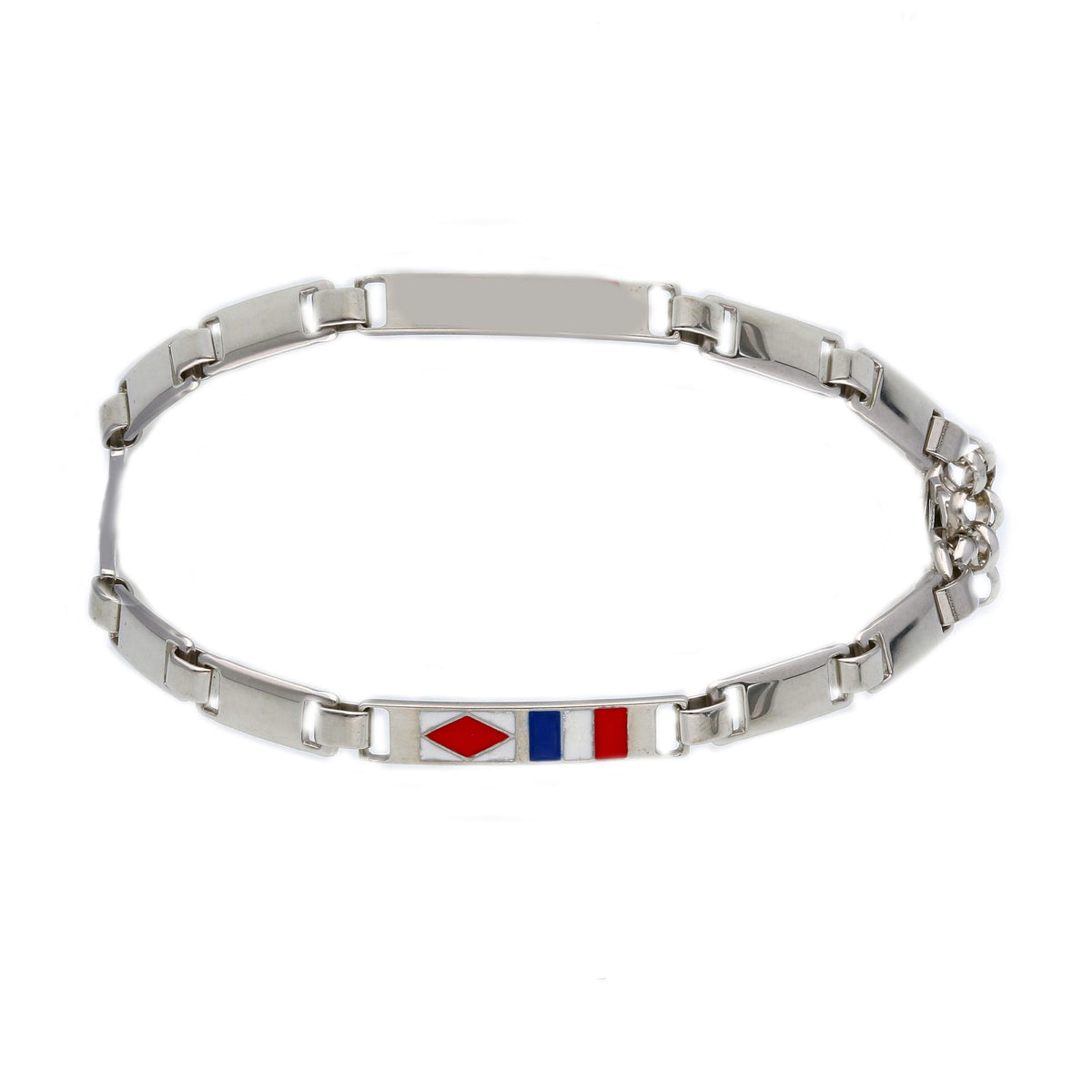 Maiocchi Silver Bracciale Argento con Bandierine