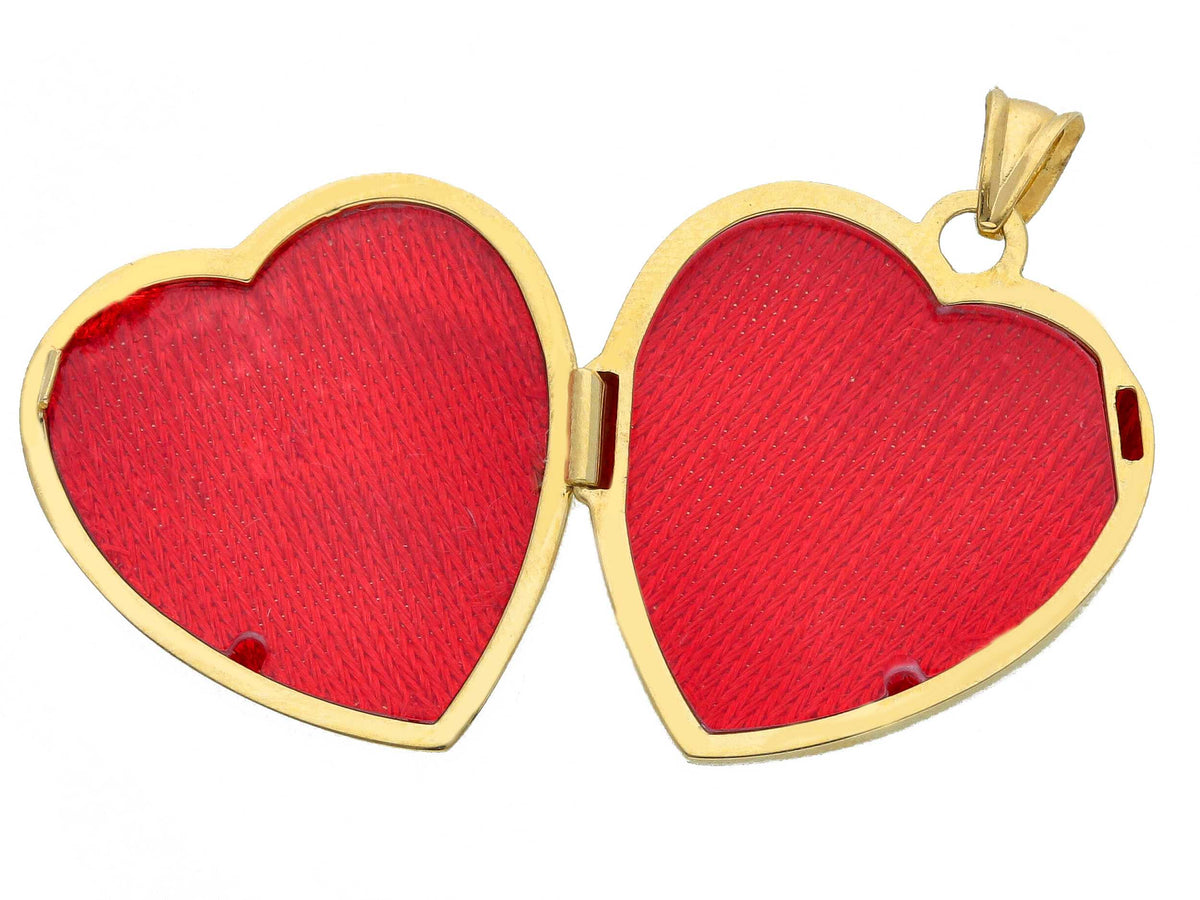 Round Photo Pendant in 18k Yellow Gold