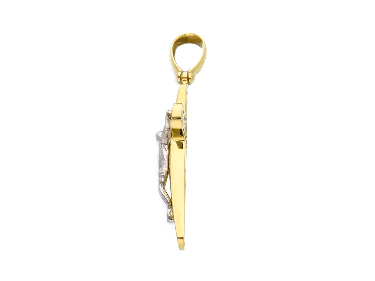 Cross with Christ in 18kt Yellow and White Gold
