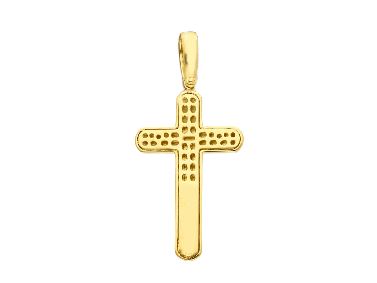 Cross with Christ in 18kt Yellow and White Gold