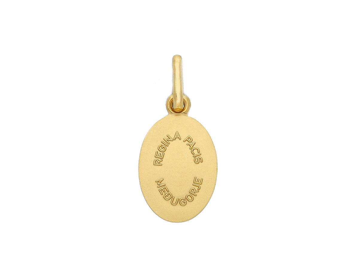 Madonna of Medjugorje Medal in 18kt Yellow Gold 9x12 mm