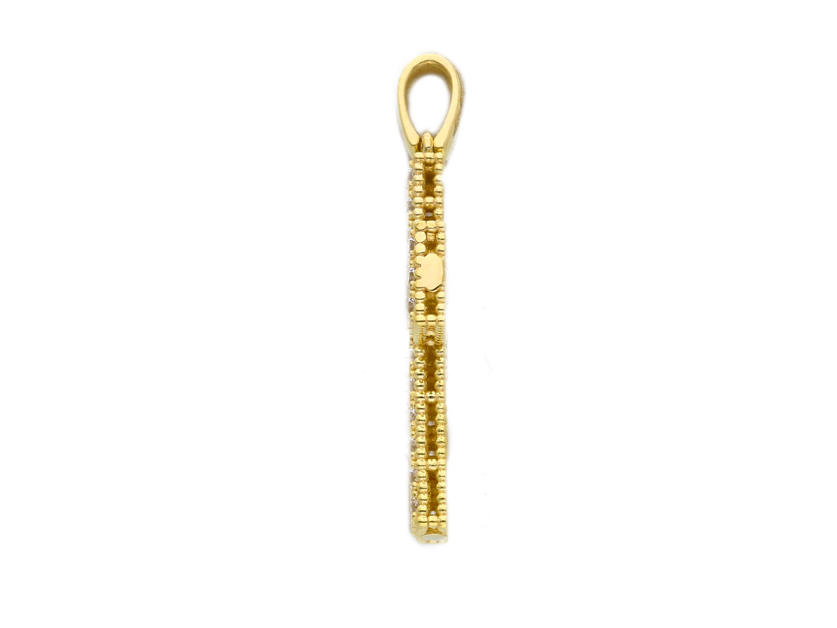 Cross in 18kt Yellow Gold and Zircons