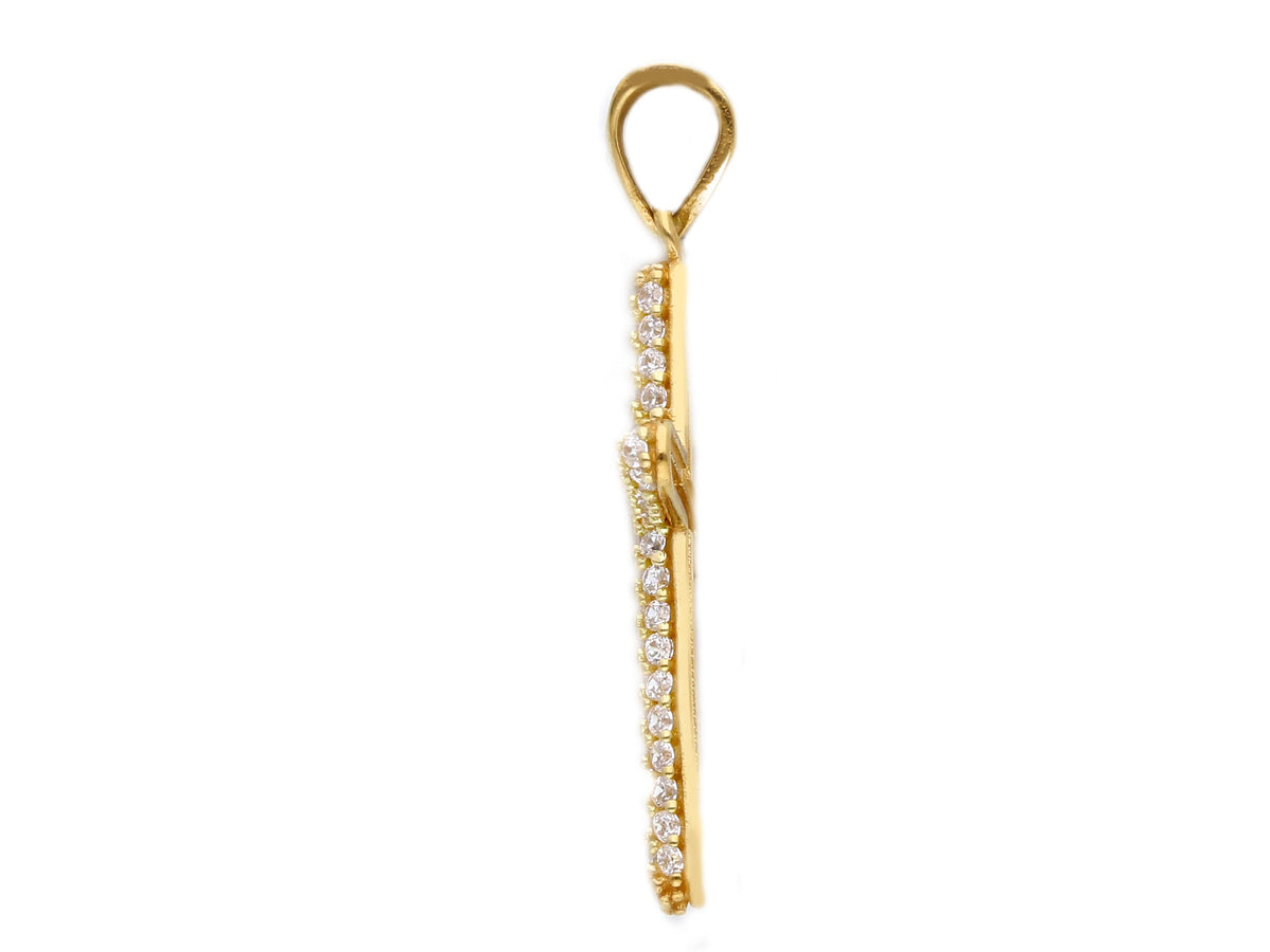 Croce in Oro Giallo 18kt e Zirconi
