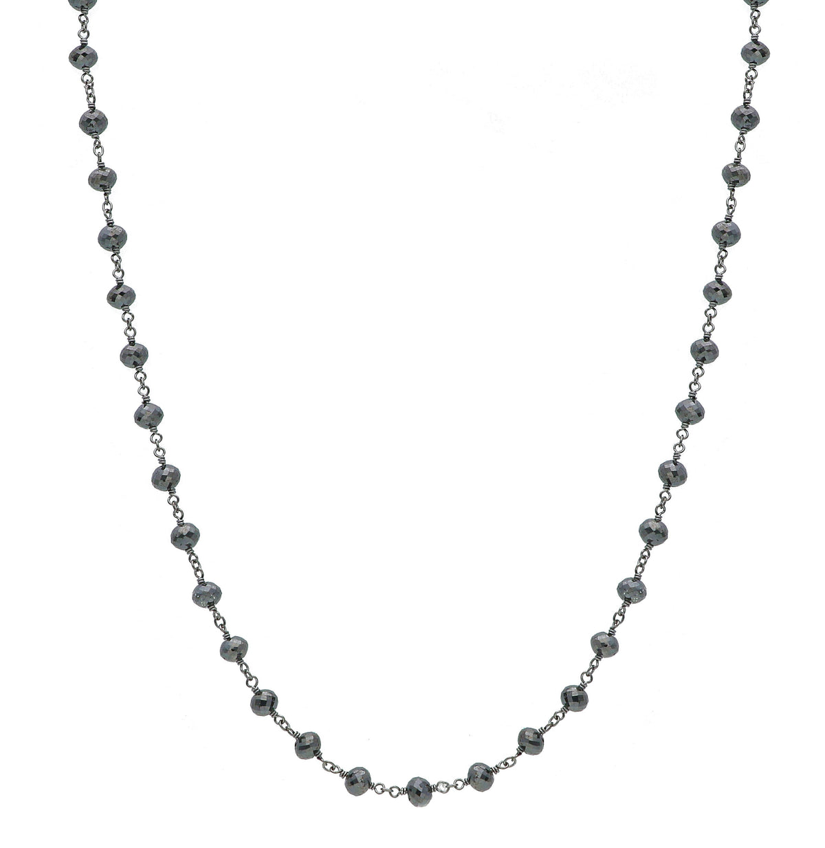 Girocollo Oro Bianco con Diamanti Black Intervallati ct 25,50