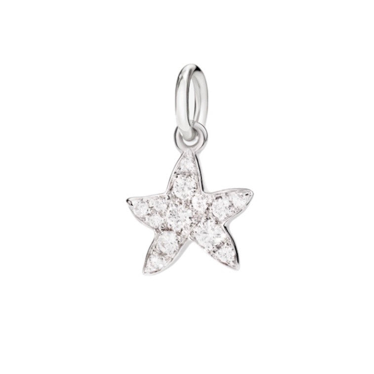 Dodo Precious Star Charm in 18kt White Gold and Diamonds