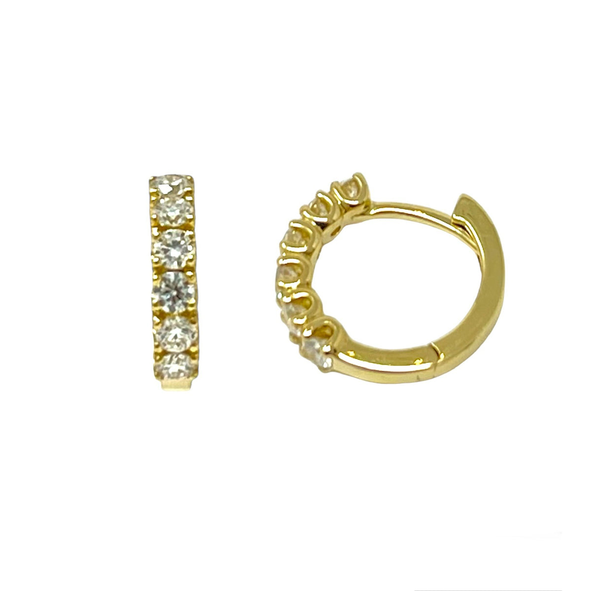 Maiocchi Milano Orecchini Cerchi Oro Giallo e Diamanti ct 0,87 G