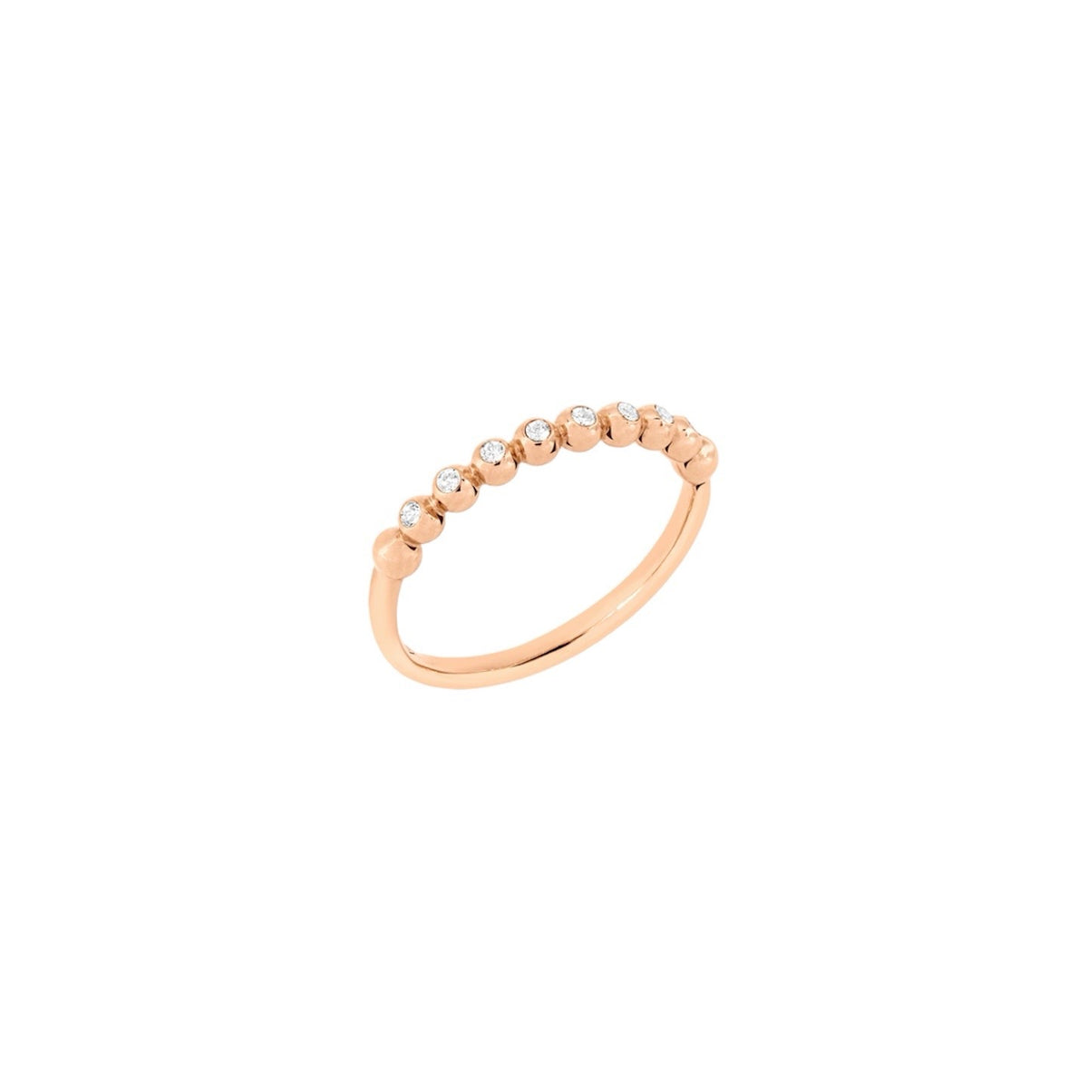 Dodo Precious Bollicine Ring in Rose Gold with White Diamonds