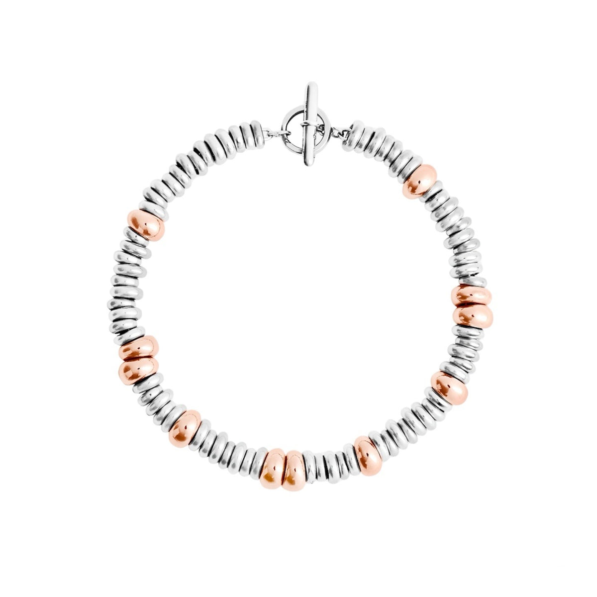 Dodo Rondelle Bracelet Bold Silver and Rose Gold Gilded Silver