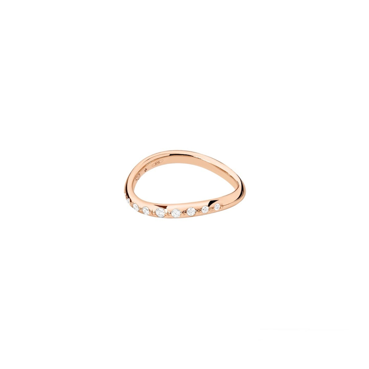 Dodo Wave Essentials Rose Gold Ring with White Diamonds