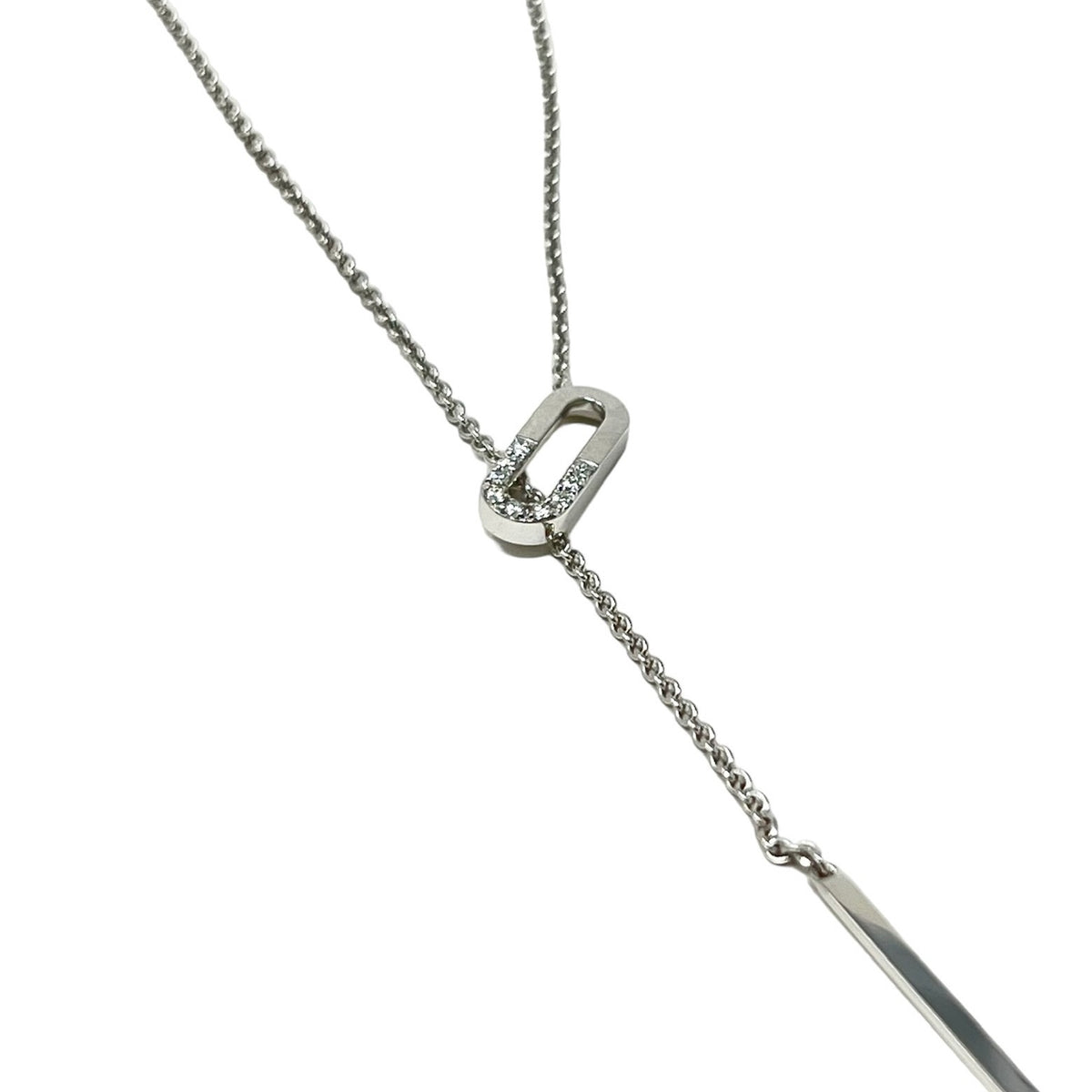 Maiocchi Milano Girocollo Segmenti Oro Bianco e Diamanti