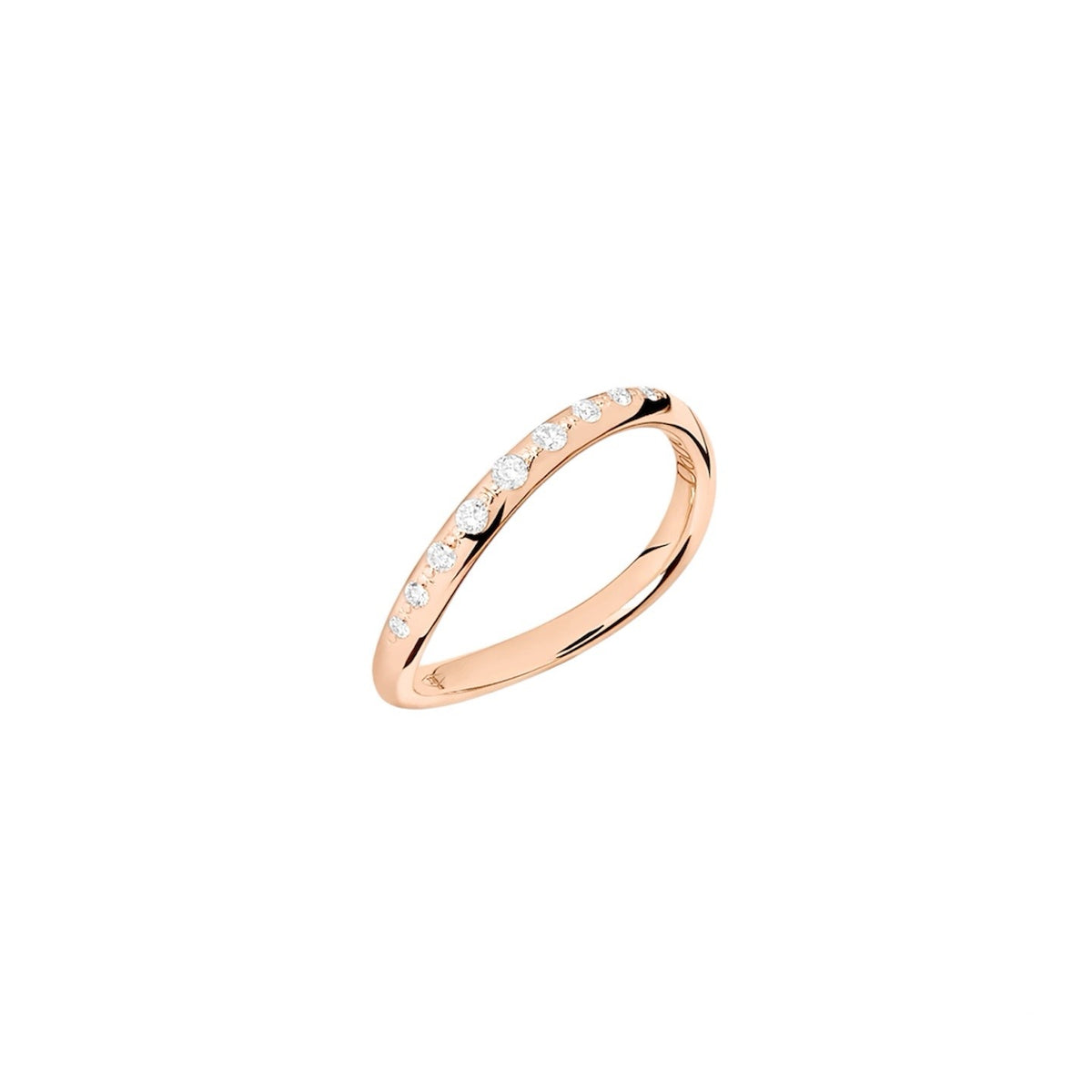 Dodo Wave Essentials Rose Gold Ring with White Diamonds