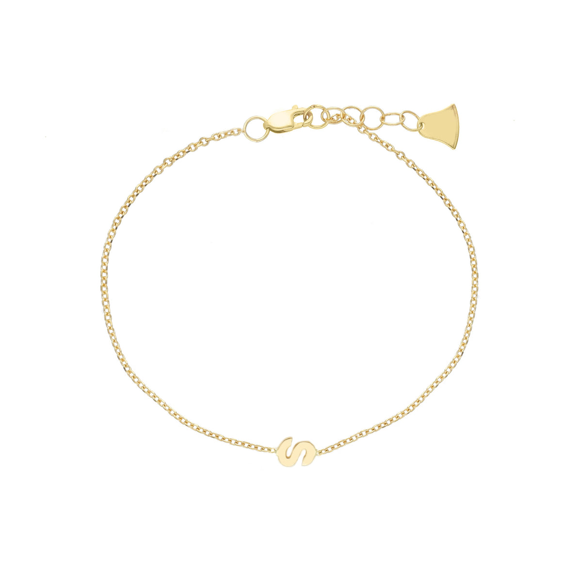 Letter Bracelet in 18kt Yellow Gold