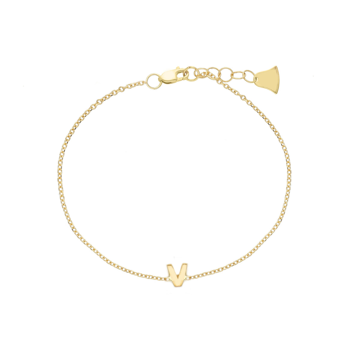 Letter Bracelet in 18kt Yellow Gold