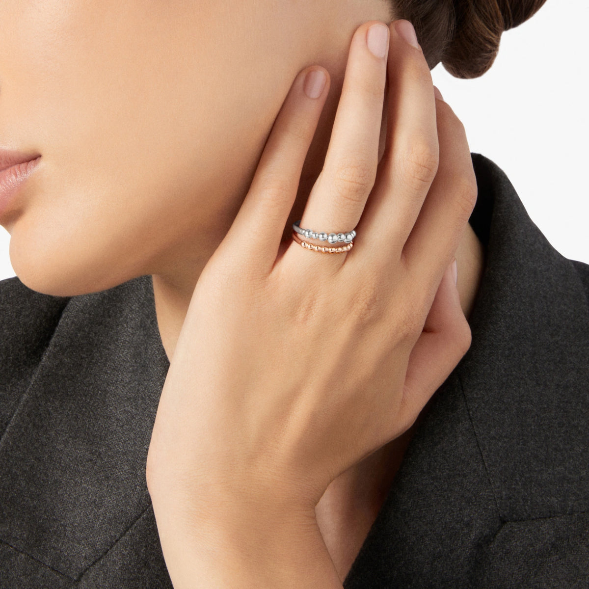 Dodo Anello Bollicine Oro Rosa e Argento