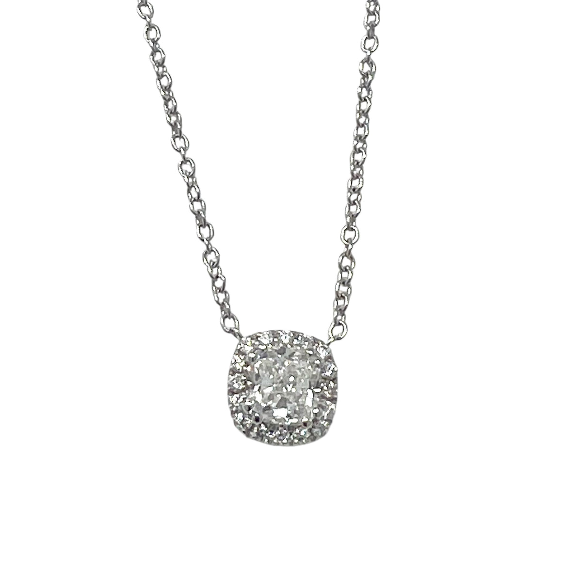 Girocollo Punto Luce Diamante Taglio Cuscino ct 1,20 G VS2