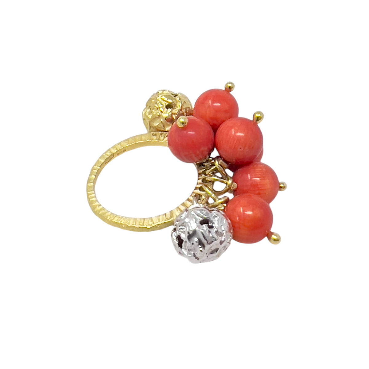 Quail Ring in Yellow, White and Coral Gold Z713