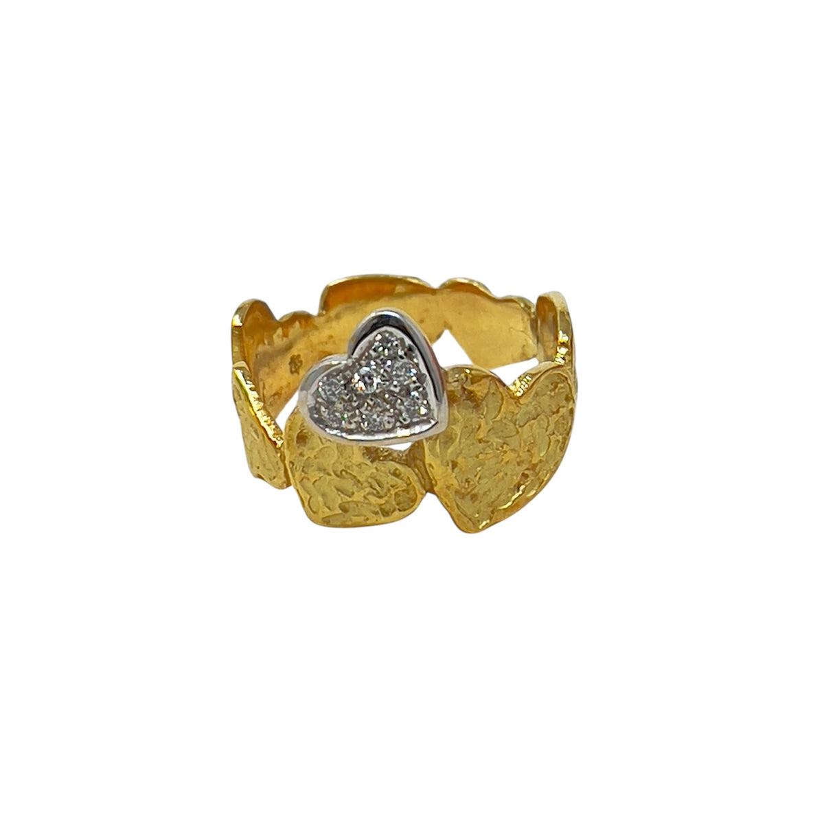 Quaglia Anello Cuori Oro Giallo e Diamante D805_An