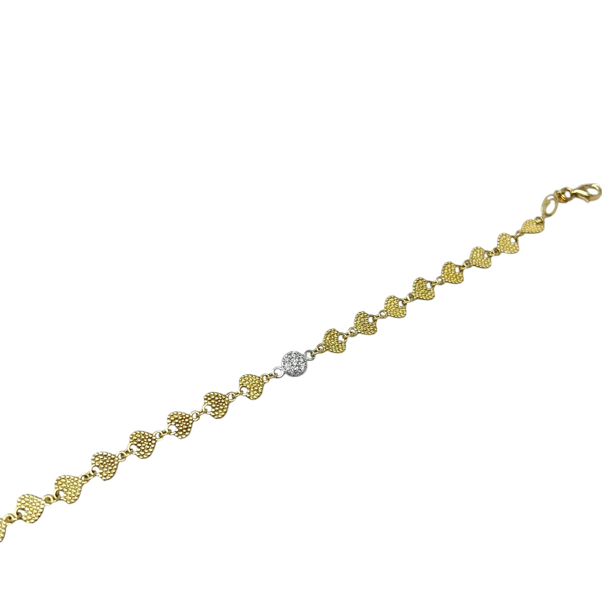 Quaglia Bracciale Cuori Oro Giallo, Bianco e Diamanti E613