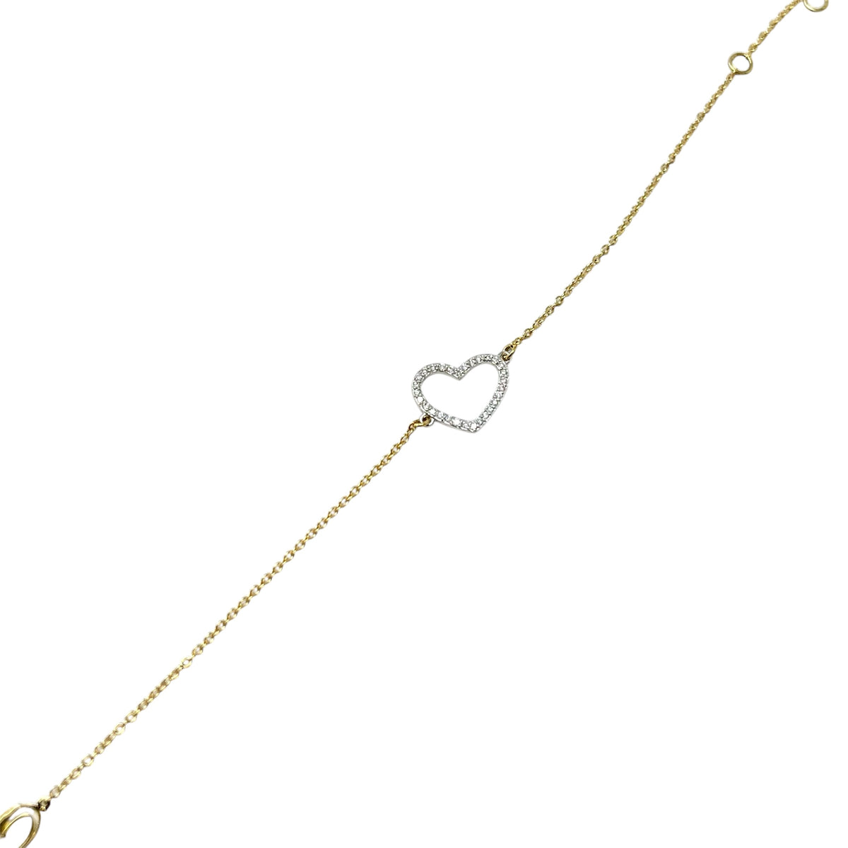 Quaglia Bracciale Cuore Oro Giallo, Bianco e Diamanti H129