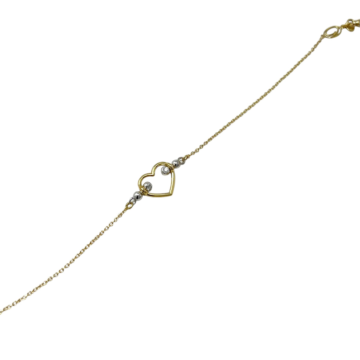 Quaglia Bracciale Cuore Oro Giallo, Bianco e Diamanti E622