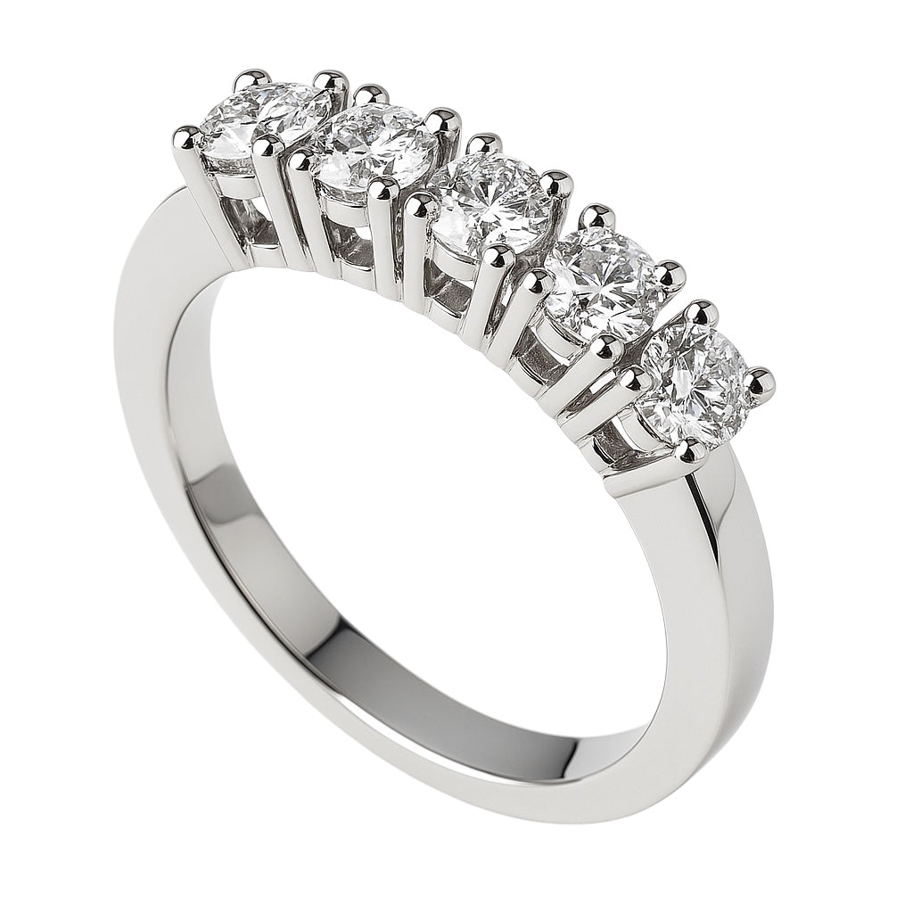 anello fedina con diamanti ct 1,00 G VS