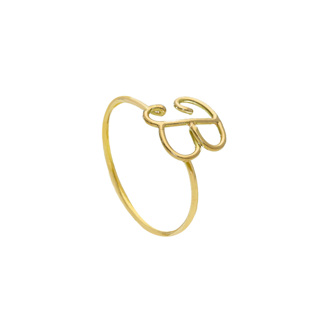 Maiocchi Gold Letter Ring in 18kt Yellow Gold