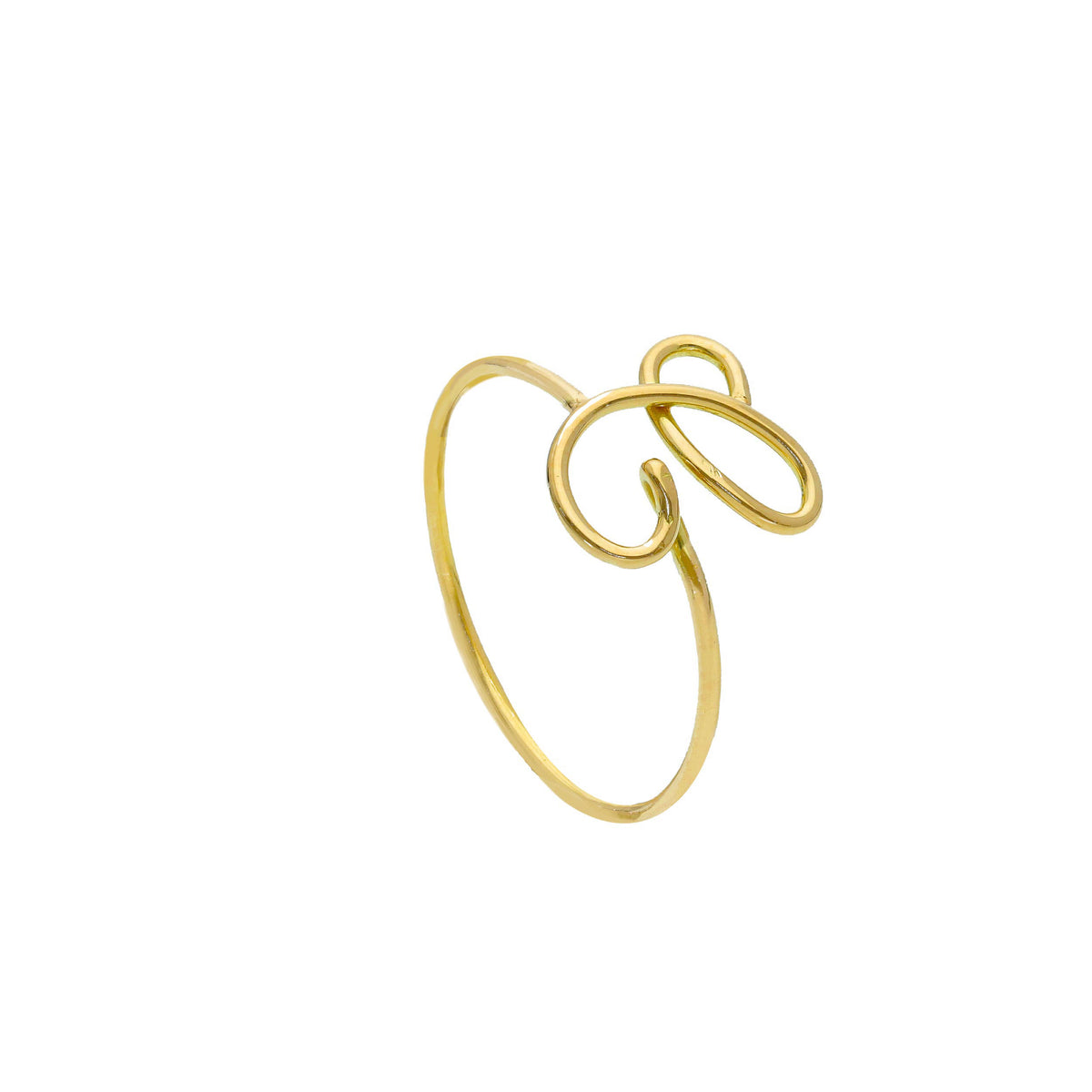 Maiocchi Gold Letter Ring in 18kt Yellow Gold