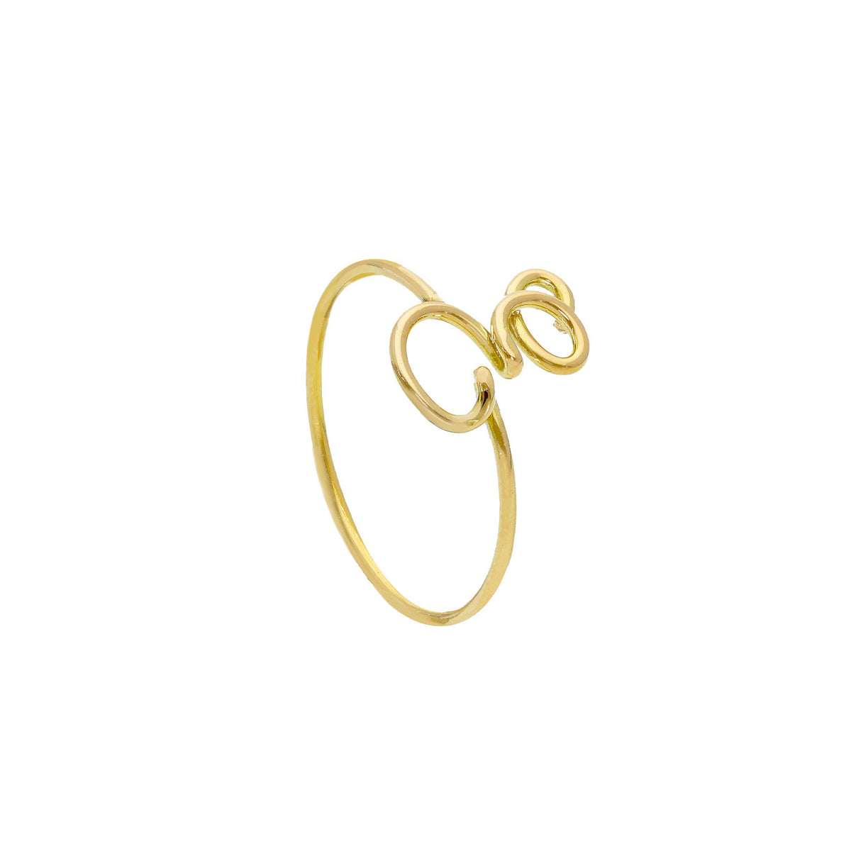 Maiocchi Gold Letter Ring in 18kt Yellow Gold