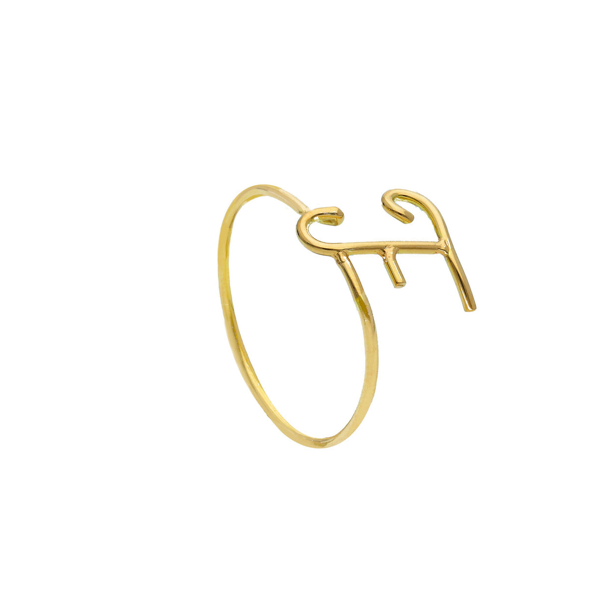 Maiocchi Gold Letter Ring in 18kt Yellow Gold