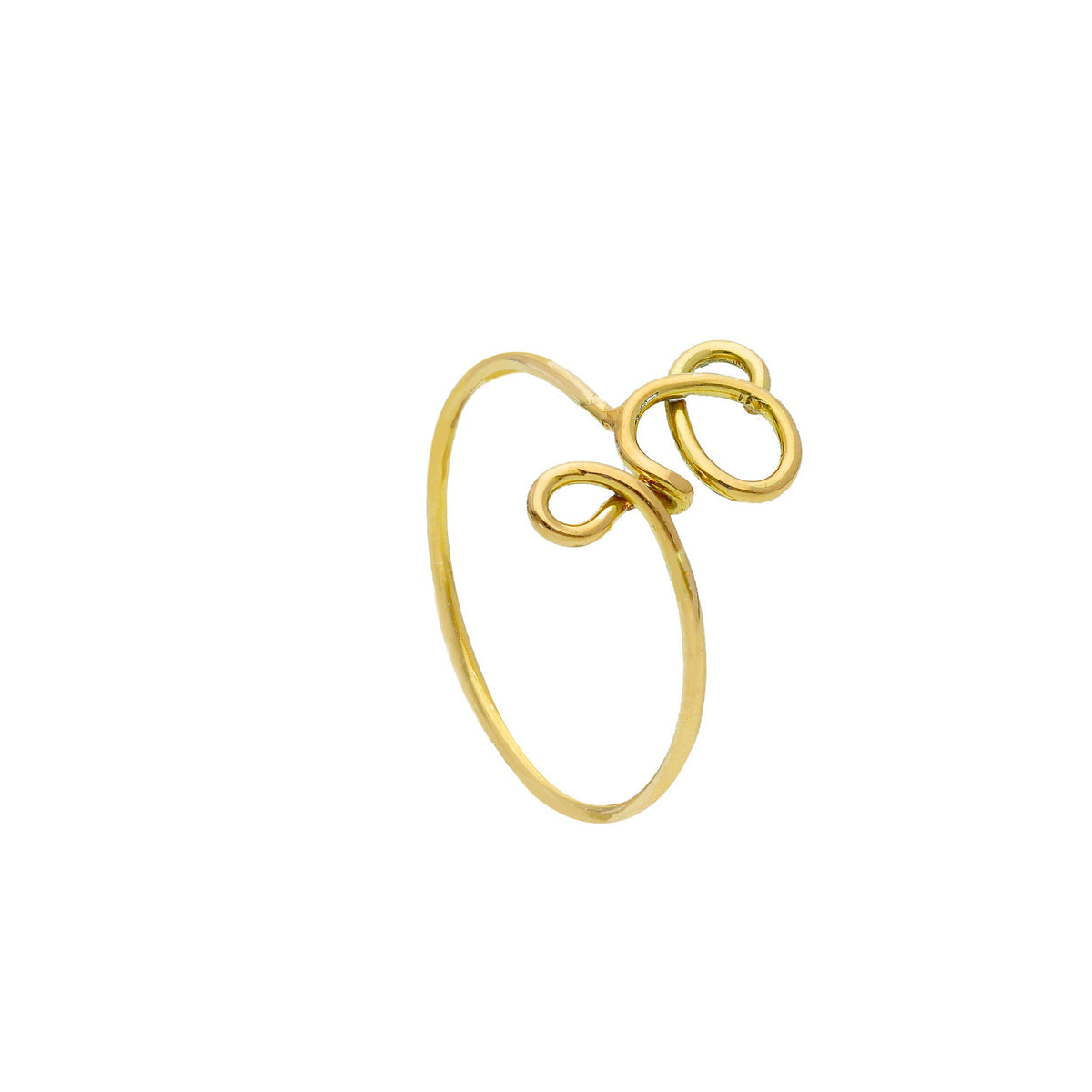 Maiocchi Gold Letter Ring in 18kt Yellow Gold