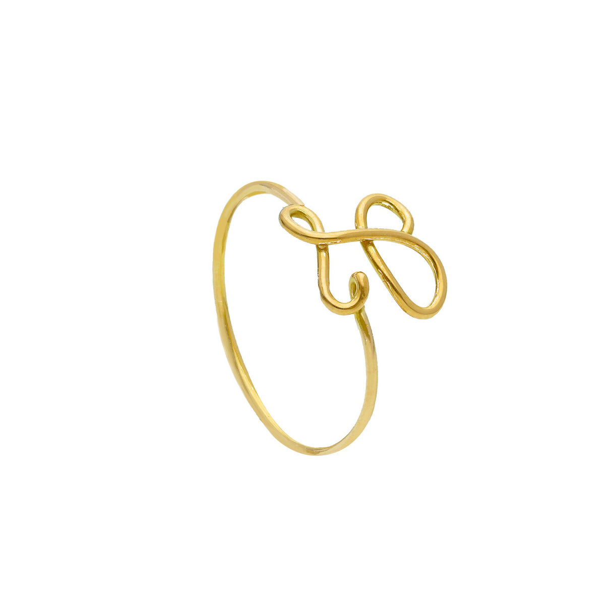 Maiocchi Gold Letter Ring in 18kt Yellow Gold