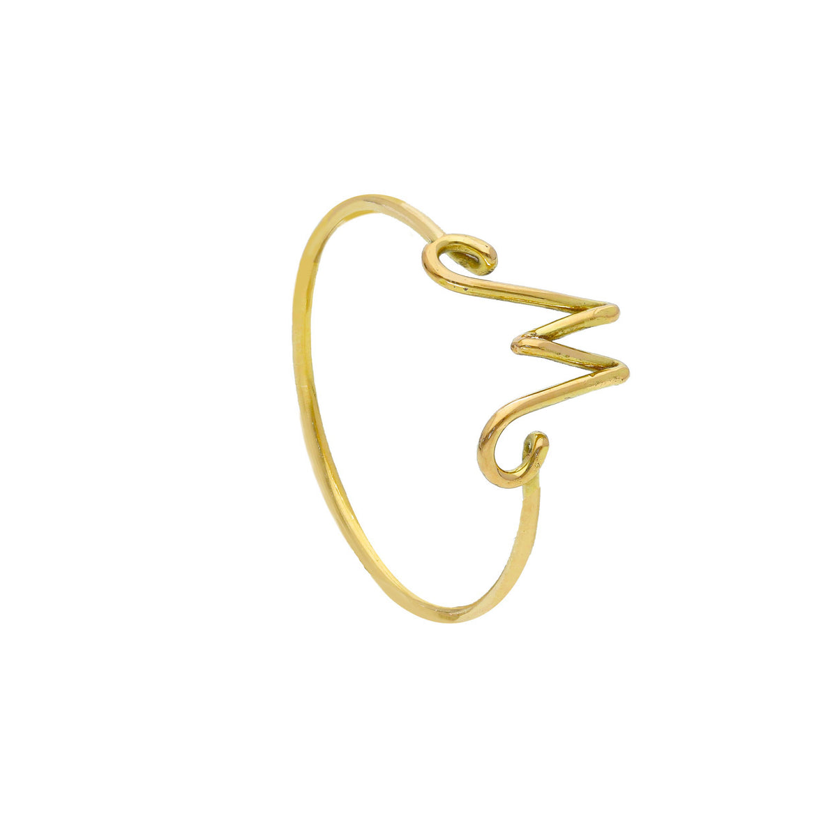 Maiocchi Gold Letter Ring in 18kt Yellow Gold