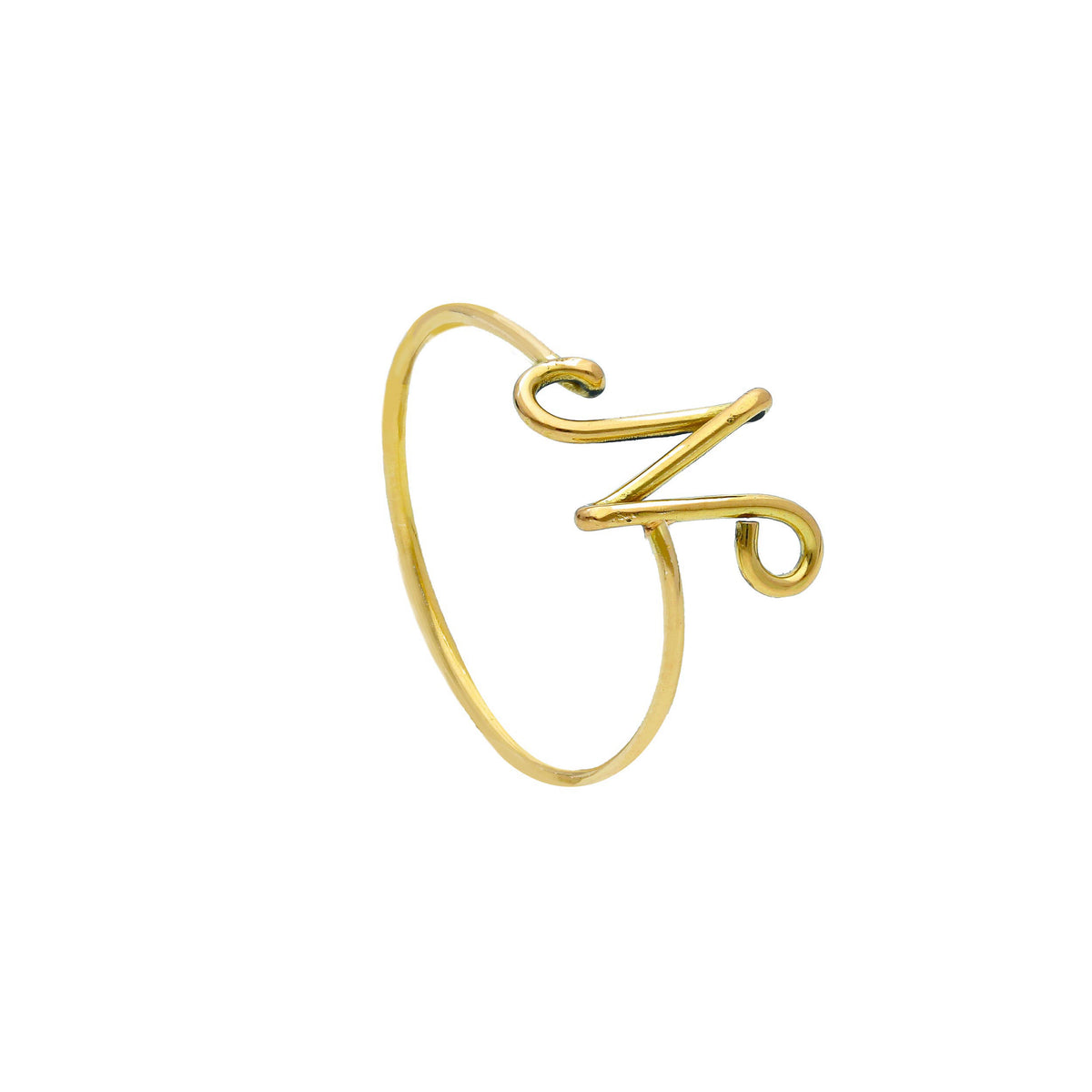 Maiocchi Gold Letter Ring in 18kt Yellow Gold