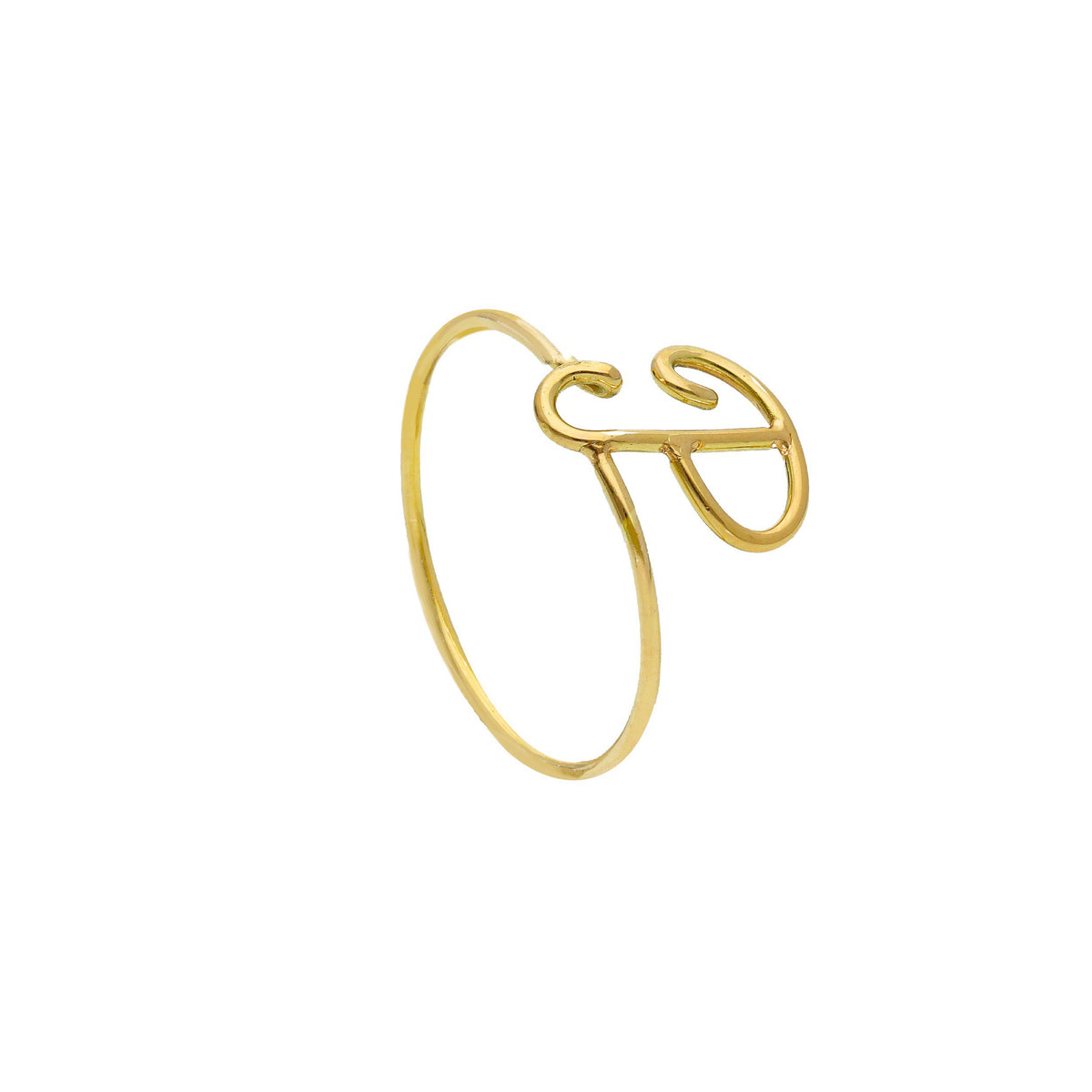 Maiocchi Gold Letter Ring in 18kt Yellow Gold