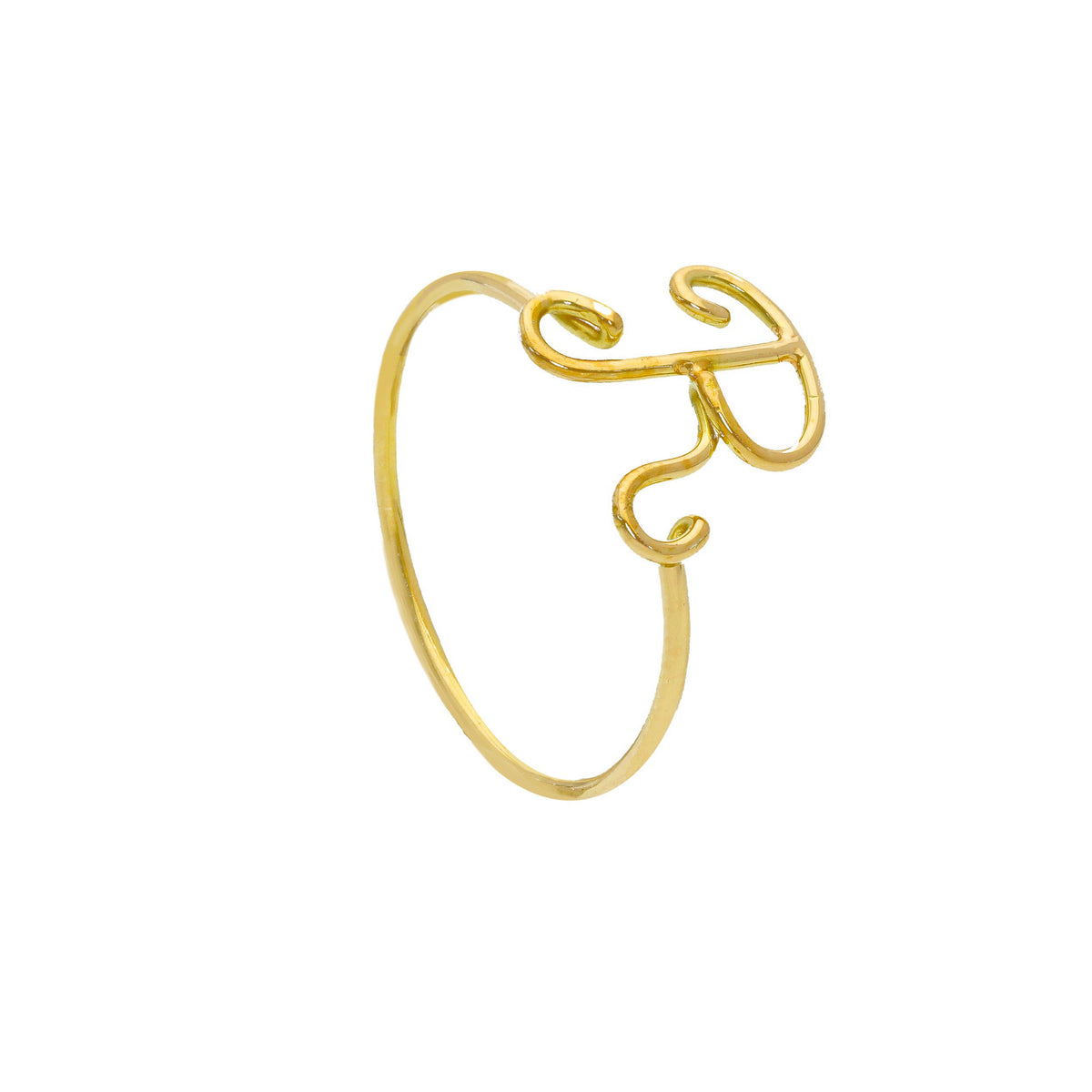 Maiocchi Gold Letter Ring in 18kt Yellow Gold