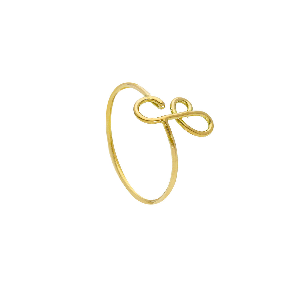 Maiocchi Gold Letter Ring in 18kt Yellow Gold