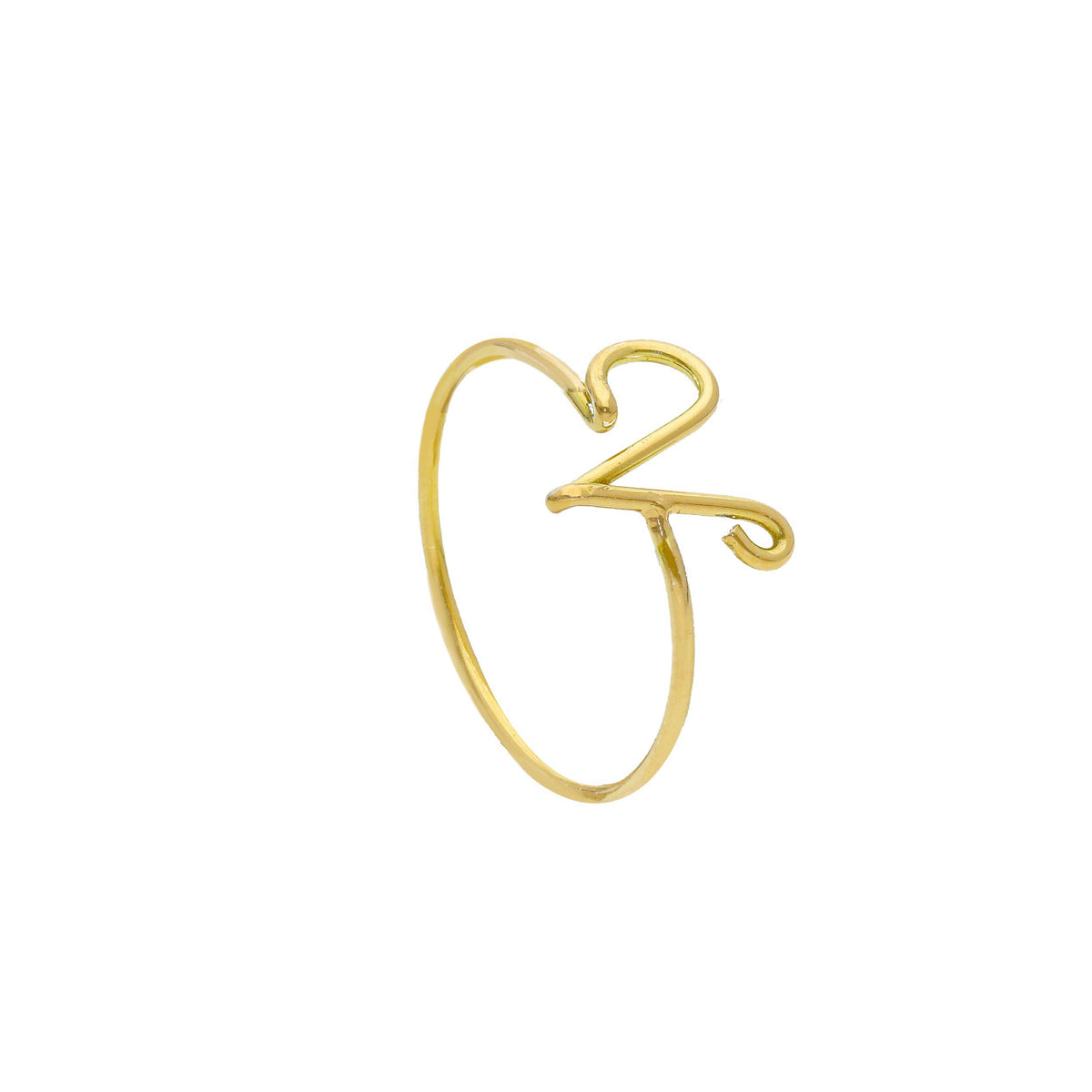 Maiocchi Gold Letter Ring in 18kt Yellow Gold